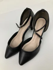 VIVAN パンプス 230 ブラック 無地 ポインテッドトゥ 5.1～7cm ストラップあり