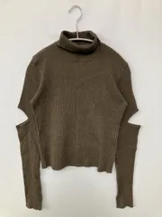 hinari ヒナリ ニット/セーター F ブラウン ナイロン 無地 ショート丈 長袖 タートルネック/ハイネック