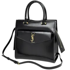 イヴ・サンローラン YVES SAINT LAURENT アップタウン ハンドバッグ 2WAY ショルダーバッグ YSL レザー ブラック 561203 レディース 【中古】