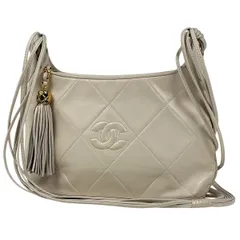 シャネル CHANEL ココマーク フリンジ ショルダーバッグ タッセル マトラッセ ショルダーバッグ レザー アイボリー レディース 【中古】