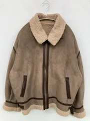RETRO gallery レトロギャラリー ブルゾン F ベージュ スエード ボア 無地 ミドル丈 フードなし ジップアップ