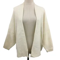 スタディオクリップ Studio Clip カーディガン ニット 前開き ナイロン モヘア混 長袖 M 白 ホワイト