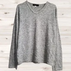 B1512 リアライズ REALIZE Tシャツ 長袖 ロンT(M) グレー Vネック ノーカラーのサムネイル