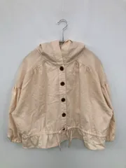 CECIL McBEE セシルマクビー ブルゾン M ベージュ ナイロン 無地 ショート丈 フードあり ボタン留め