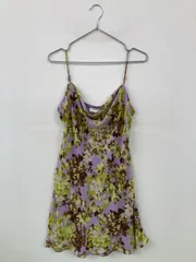 BANANA REPUBLIC バナナリパブリック ワンピース M パープル 花柄・ボタニカル柄 その他総柄 袖なし ショート・ミニ丈 フレア