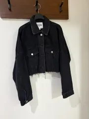 ZARA ザラ クロップド オーバーサイズ デニム ジャケット ブラックデニム