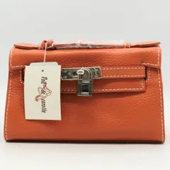 ポワレデキャロット ショルダーバッグ ハンドバッグ 2way 本革 レザー 南京錠 鞄 カバン レディース オレンジ Poit de carotte 【中古】