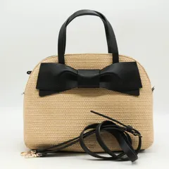 ケイトスペード かごバッグ リボン ショルダーバッグ ハンドバッグ 2way 鞄 ブランド レディース ベージュ Kate Spade 【中古】