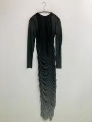 ZARA ザラ ワンピース S ブラック チュール 無地 長袖 ロング・マキシ丈