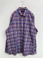 Polo University Club by Ralph Lauren シャツ/ブラウス XL パープル チェック柄 ミドル丈 長袖 ボタンダウン