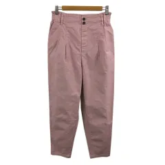 スタディオクリップ Studio Clip パンツ テーパード ロング ハイウエスト ウエストゴム 無地 M ピンク