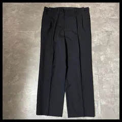 【～4/15値下げ】スラックス ツータック ワイドシルエット センタープレス ストライプ ブラック