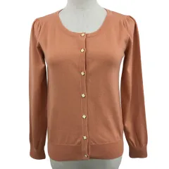 ミニマム MINIMUM MINIMUM カーディガン ニット ラウンドネック 無地 長袖 2 オレンジ ピンク