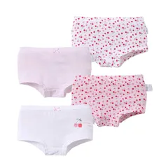 【新品】 [eipatu] キッズ ガール パンツ 女の子 リボン インナー コットン 4枚セット 赤ちゃん 女児 ジュニア 下着 子供パンツ 肌着 柄 ショーツ かわいい (Aタイプ/桜んぼ, 150cm)