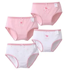 【新品】 [eipatu] キッズ ガール パンツ 女の子 リボン インナー コットン 4枚セット 赤ちゃん 女児 ジュニア 下着 子供パンツ 肌着 柄 ショーツ かわいい (Aタイプ/ハート柄, 150cm)