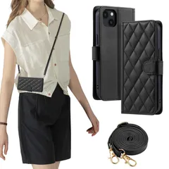 ケース 手帳型 ケース おしゃれ ストラップ付き スタンド機能 plus カード収納 軽量 薄型 15 耐衝撃 高級PUレザー 滑り防止 iphone 財布型 内蔵マグネット 開閉式 いphone15plus チェック柄 上質 耐摩擦 FOR マグネット式 肩