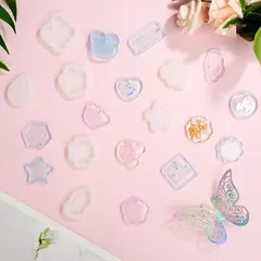 16点セット シリコンモールド ハート 星 猫の形 穴あき UV レジン型 樹脂 粘土 キーホルダー アクセサリーパーツ 初心者 ハンドメイド 手作り DIY 装飾 再利用可能 1