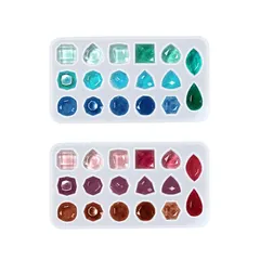 サムコス シリコンモールド レジン 宝石 立体 3Ｄ シリコン型 ジュエリー パーツ DIY 手芸 uvレジン ピアス イヤリング ネックレス ペンダント キーホルダー アクセサリー パーツ 作成 半透明 ドロップ 半円 半球 水滴 丸 球体 長方形 正方 1