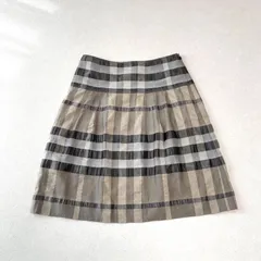 BURBERRY LONDON バーバリーロンドン シルク混 メガチェック ノバチェック フレアスカート 40