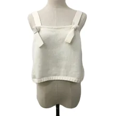 ビームスボーイ BEAMS BOY ベスト ビスチェ ニット 無地 ノースリーブ 白 ホワイト