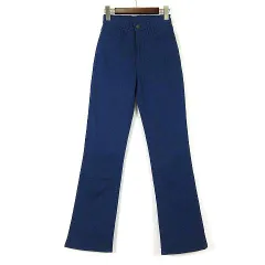 ピカデリー PICCADILLY フランス製 デニムパンツ ジーンズ ストレート ロゴ ハイウエスト ストレッチ 28 インディゴブルーのサムネイル