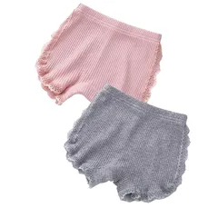 【新品】 [eipatu] 子供用 女の子 パンツ ガールズ 2点セット インナー ボクサー キッズ ジュニア 肌着 純色 子供 コットン ショーツ 幼稚園 保育園 小学生 (ピンク＆グレー, 160)