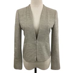 クードシャンス CdeC COUP DE CHANCE ジャケット ノーカラー ウール メランジ スリット 長袖 36 ベージュ グレー