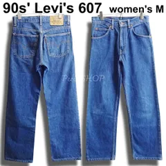 90s　Levi's　リーバイス　607　W72cm / W29 / レディースW28相当　テーパードストレートデニム　90年代　ハイウエスト　オレンジタブ　ライトブルー