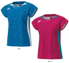 ヨネックス YONEX テニス ウィメンズゲームシャツ フィットシャツ 硬式 軟式 ソフトテニス トップス トーナメント ツアー ゲーム 試合 トレーニング UVカット 吸汗速乾 レディース  20822 002 ブルー