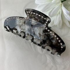アレクサンドルドゥパリ ブルーマーブル クリスタル ヘアクリップ 美品
