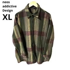 【中古】neos オーバーシルエット 起毛 チェック シャツジャケット XLのサムネイル