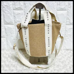 TOCCA トッカ 2way カゴバッグ ショルダーバッグ ロゴリボン 白のサムネイル