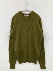Burberrys バーバリーズ ニット/セーター Medium カーキ ブランドロゴ 長袖 ミドル丈 クルーネック(丸首) ウール・ニット ワンポイント