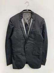 CUSTOM CULTURE テーラードジャケット 48 ブラック コットン 無地 ミドル丈 フードなし シングル