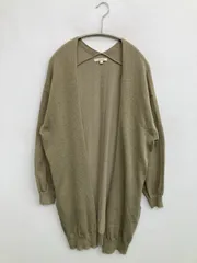 studio CLIP スタディオクリップ カーディガン/ボレロ L カーキ リネン・麻 無地 ロング丈 長袖