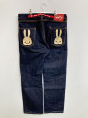 CUNE キューン デニムパンツ 32 ネイビー フルレングス 無地 バックプリント スタンダード ストレート レギュラー リジッド・ワンウォッシュ