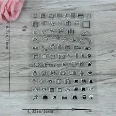 クリアスタンプ NO.7 1シート アイコン 天気 生活 シリコンスタンプ 手帳 スケージュール帳 ジャーナル 印鑑 はんこ