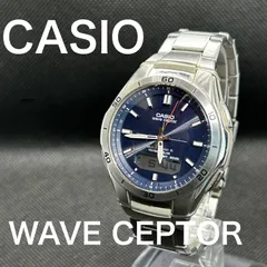 カシオ ウェーブセプター 電波ソーラー WVA-M640 ネイビー 腕周り18cm