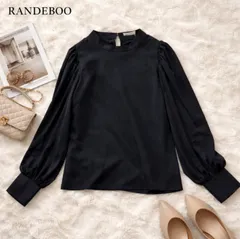 RANDEBOO ボリュームスリーブブラウス 黒 Fサイズ タグ付き未使用 ブラック 長袖 上品 きれいめ シンプル フォーマル レディース