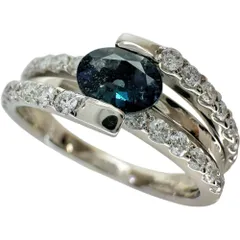 13.5号 ブラジル産アレキサンドライト 0.57ct ダイヤモンド 0.44ct リング・指輪 Pt900プラチナ 6.3g レディース 【中古】【真子質店】【NN】