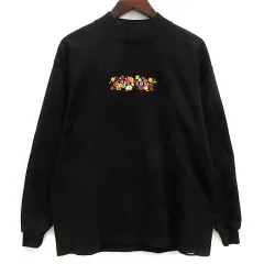 アップルバム APPLEBUM 2024AW フラワーロゴ モックネック 長袖 Tシャツ ロンT Flowers Logo Mockneck L/S T-shirt ブラック 黒 Lのサムネイル