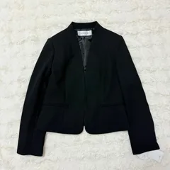 SOIR BENIR ノーカラージャケット 9号 ブラック フォーマル 黒 上品 冠婚葬祭 セレモニー レディース シンプル