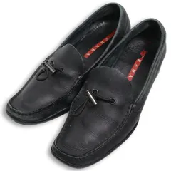 PRADA プラダ ローファー レザー ドライビングシューズ 37 黒 通勤通学 ビジネス スリッポン プラダスポーツ ハイブランド 高級 本革