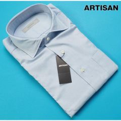 新品展示品定価2.5万円 ARTISAN アルチザン 日本製 ロイヤルオックス プレーンシャツ S水色(23) 08HG01-B1