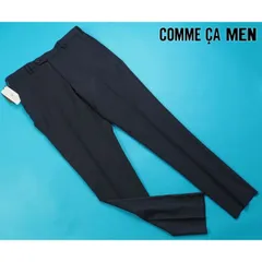 新品展示品定価3万円 COMME CA MEN コムサメン 尾州産 ポリエステルストレッチ ドビー スラックス L紺(09) 04FM05-B1のサムネイル