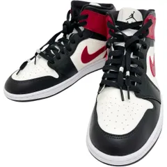 【NIKE/ナイキ】BQ6472-160 エアジョーダン １MID スニーカー 合成皮革 ブラック ホワイト レッド メンズ 【中古】【真子質店】【GD】