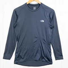 ✉️Men's M ブラック系 The North Face ( ザ・ノースフェイス ) ロングスリーブ ドライ クルー L/S DRY Crew ポリエステル ウェア トップス インナー シャツ ロングスリーブTシャツ クルーネック 化繊