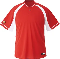 デサント DESCENTE ジュニア 野球 2ボタンベースボールシャツ  JDB103B RDSW レッド×Sホワイト