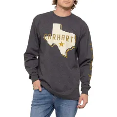 カーハート メンズ トップス Tシャツ グラフィック Carhartt 105501 Heavyweightexas Graphic TShirt Long Sleeve Carbon Heather ヘザー
