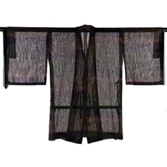 【美品】 道中着 身丈92.5cm 裄丈65.5cm M 和装コート 段ぼかし 茶緑色 正絹 名品 【中古】